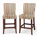 Parson Striped Upholstered Pub Stool (Set of Two)