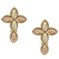 10k Black Hills Gold Cross Earrings