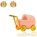 14k Gold Cubic Zirconia Children's Floral Earrings