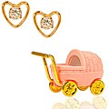 14k Gold Cubic Zirconia Children's Heart Earrings