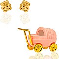 14k Yellow Gold Children's Bear Earrings