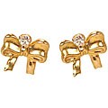 14k Gold Cubic Zirconia Children's Bow Earrings