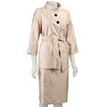 Larry Levine Ivory Shantung Skirt Suit