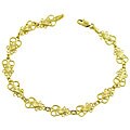 14k Yellow Gold Filigree Heart Bracelet