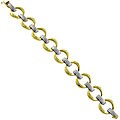 14k Two-tone Gold Designed Link Bracelet