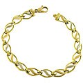 14k Two-tone Gold Wave Link Bracelet
