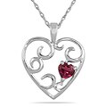 10k White Gold Rhodolite Heart Necklace