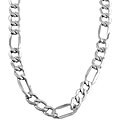 14k White Gold 22-inch Flat Figaro Chain