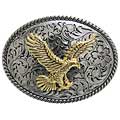 BT Collection Two-tone Eagle Motif Oval Belt Buckle
