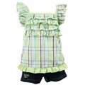 US Polo Girl's 2-piece Green Plaid Set