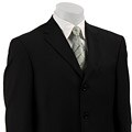 Tommy Hilfiger Men's Black Pencil Stripe Wool 3-button Suit