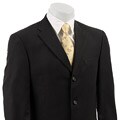 Tommy Hilfiger Men's Black Pinstripe Wool 3-button Suit