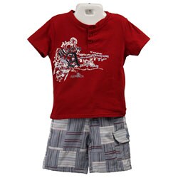 City Ink Toddler Boy's 2-piece Short-sleeve Shirt and Shorts Set