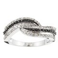 14k White Gold 1/2ct TDW Black/ White Diamond Ring (J, I2)