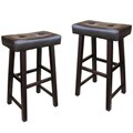 Bicast Leather 28-inch Saddle Barstools (Set of 2)