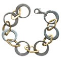 Two-tone Steel Diamond-shaped Link Bracelet