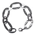Stainless Steel Hammered Oval-link Bracelet