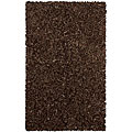 Chocolate Leather Shag Rug (4' x 6')