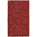 Red Leather Shag Rug (4' x 6')