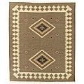 Aztec Brown/ Tan Wool Rug (5' x 8')