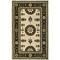 Elite Beige/ Black Wool Rug (8' x 11')