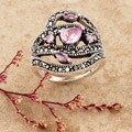 Sterling Silver Marcasite and CZ Ring (Thailand)
