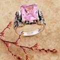 Sterling Silver Marcasite and CZ 'Tulip' Ring (Thailand)