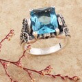 Sterling Silver Marcasite and CZ 'Tulip' Ring (Thailand)