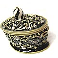 Pewter with Clear Rhinestones Jewelry Box