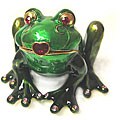 Red Heart Lips Frog Jewelry Box