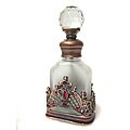 Victorian Design Frosted Red Perfume Bottle