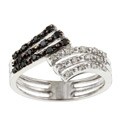 10k Gold 1/3ct TDW Black and White Diamond Ring (J, I2-13)
