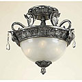Burnished Silver 3-light Semi-flush Pendant Light