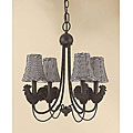 Rooster 4-light Antique Iron Chandelier