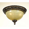 Burnished Gold 3-light Flush Light 