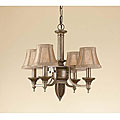 Brown and Silver 4-light Chandelier