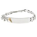 Sterling Silver and 10k Gold Medical ID Bracelet