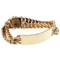 14k Gold over Silver 2-strand Cuban Link ID Bracelet