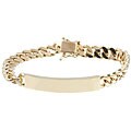 14k Gold over Silver 8.5-inch Cuban Link ID Bracelet