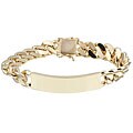 14k Gold over Silver Cuban-link ID Bracelet