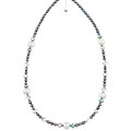 Charming Life Silver Grey Pearl and Crystal Necklace (4-8.5 mm)