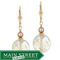 Charming Life Goldfill Champagne Quartz and Pearl Earrings