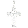 Sterling Silver Men's Diamond-cut Cross Pendant