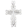 Sterling Silver Men's Cubic Zirconia Cross Pendant