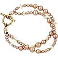Charming Life 14k Goldfill Pearl and Crystal Bracelet (4-8.5 mm)