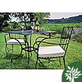 Wrought Iron Square Folding Pewter-color Patio Table
