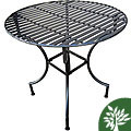 Iron Folding Round Pewter-color Patio Table