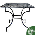 Iron Folding Square Patio Table with Umbrella Hole