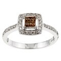 14k White Gold 1/4ct TDW White and Champagne Ring (J, I2/I3)