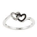 10k White Gold 1/10ct TDW Black and White Diamond Ring